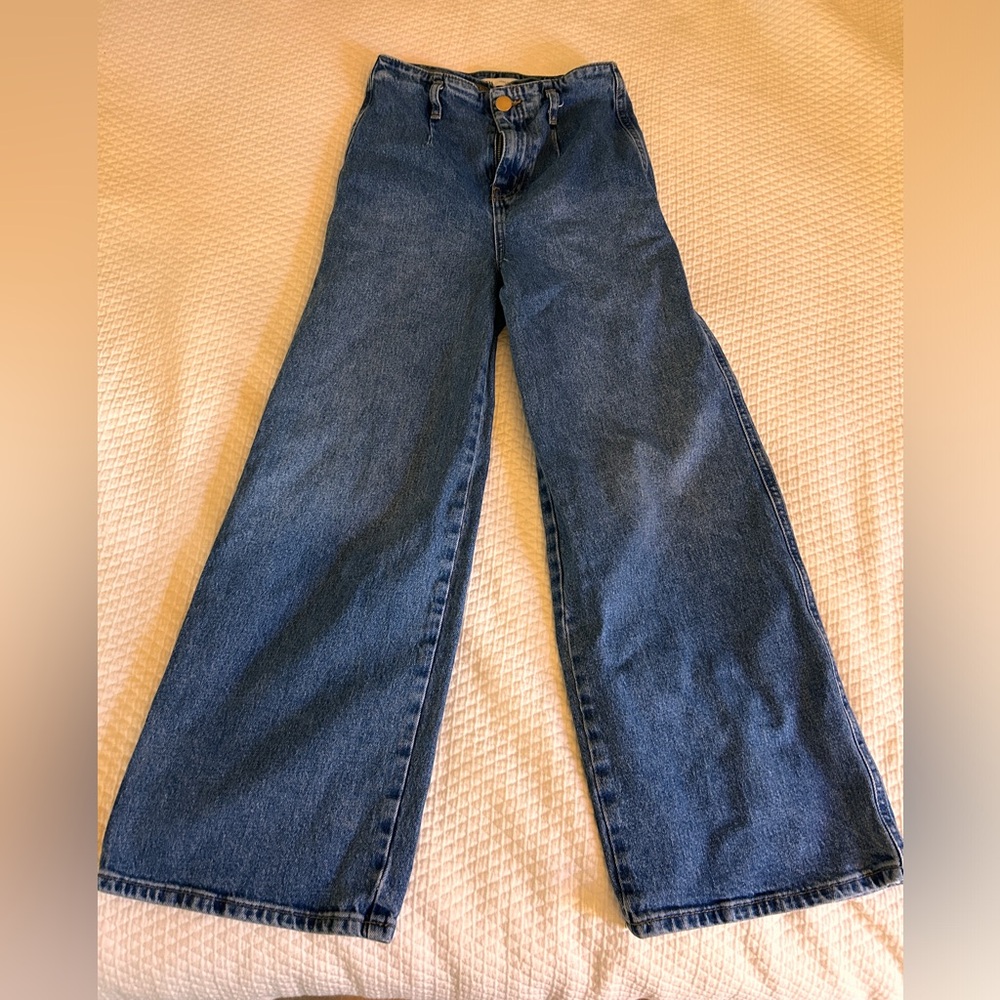 Zara high waisted wide leg denim size 02